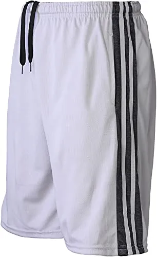 Active Club Men's Athletic Gym Shorts with Pockets - Quick Dry Running Workout Training Basketball Shorts - 4 Pack (4 Pack SM109-2, Large, l)