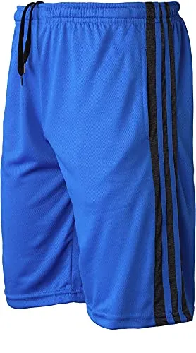 Active Club Men's Athletic Gym Shorts with Pockets - Quick Dry Running Workout Training Basketball Shorts - 4 Pack (4 Pack SM109-2, Large, l)