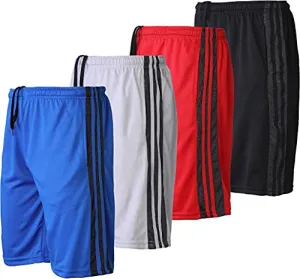 Active Club Men's Athletic Gym Shorts with Pockets - Quick Dry Running Workout Training Basketball Shorts - 4 Pack (4 Pack SM109-2, Large, l)