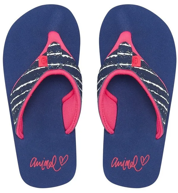 Animal Girls Swish Upper AOP Flip Flops  - Patriot Blue