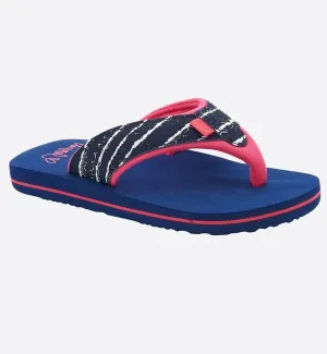 Animal Girls Swish Upper AOP Flip Flops  - Patriot Blue