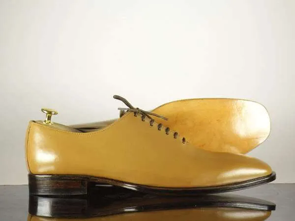 Awesome Handmade Men's Tan Leather Wholecut Lace Up Shoes, Men Designer Dress Formal Luxury Shoes