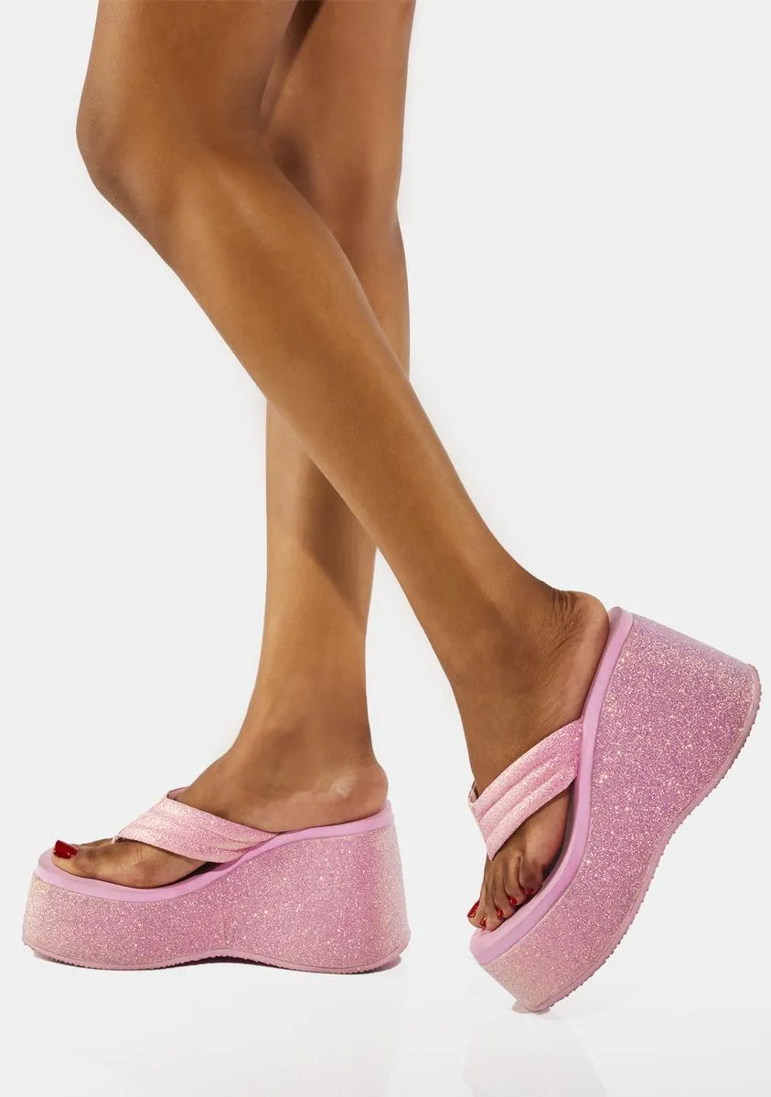 Beach Bound Glitter Flip Flops