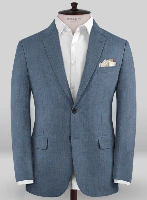 Caccioppoli Sun Dream Risca Blue Wool Silk Suit