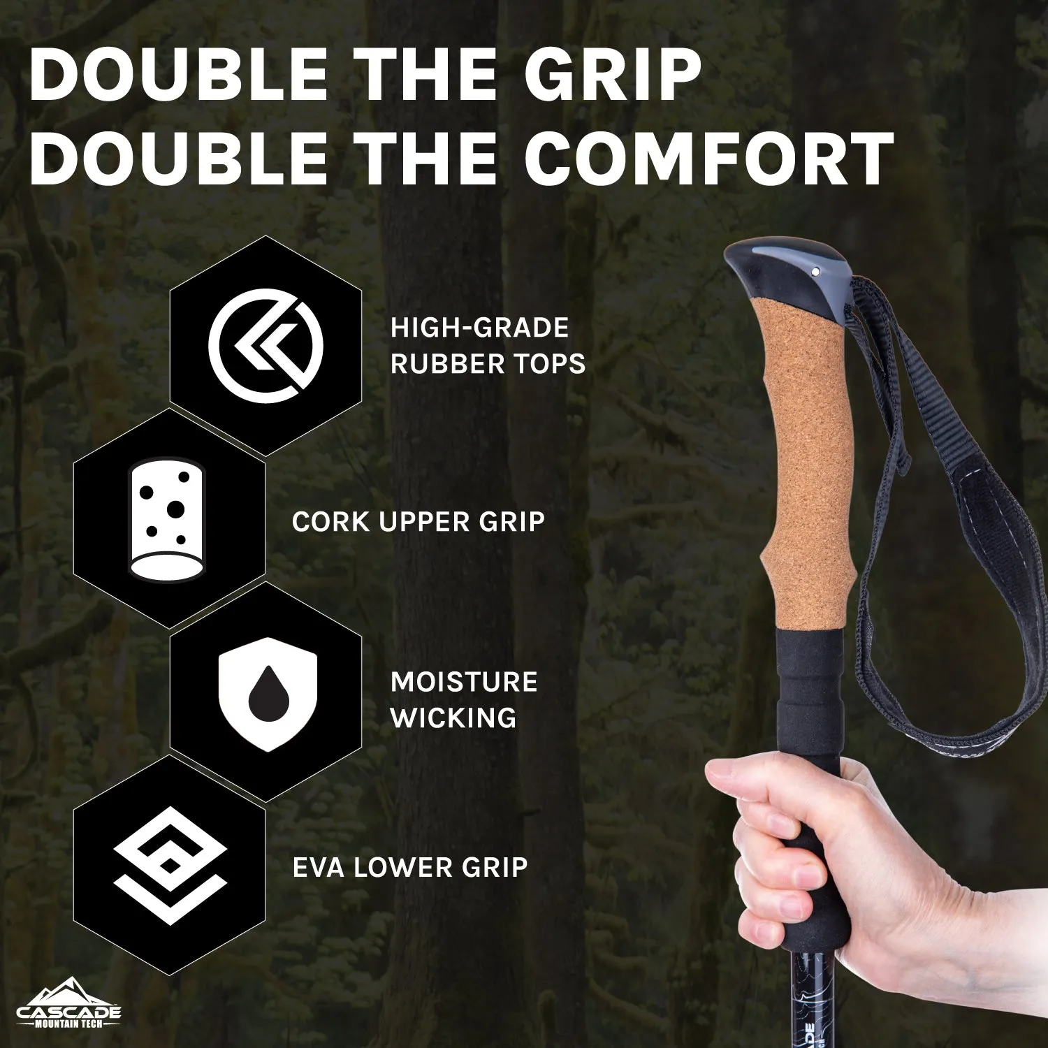 Carbon Fiber Quick Lock Trekking Poles (EVA Grip)