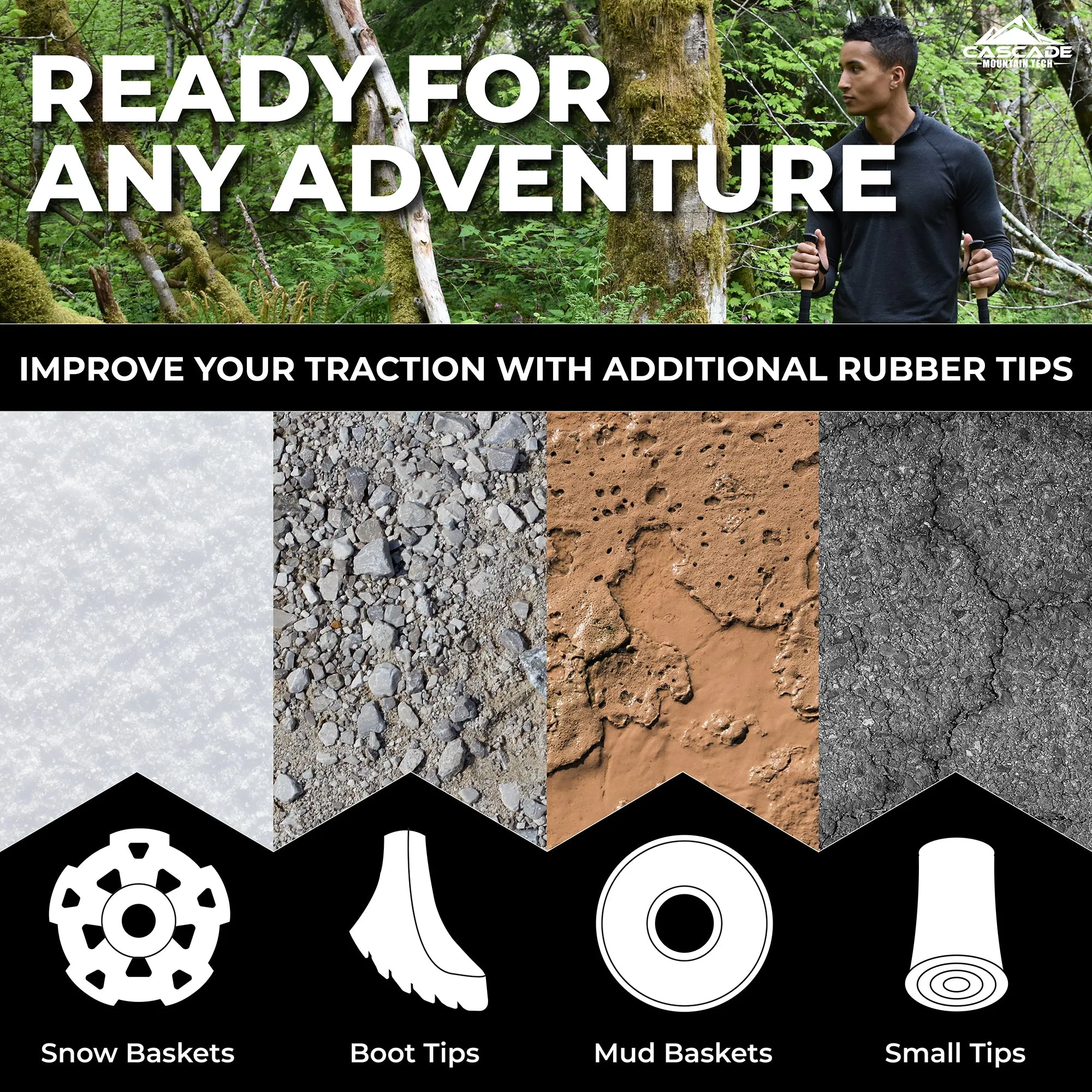 Carbon Fiber Quick Lock Trekking Poles (EVA Grip)