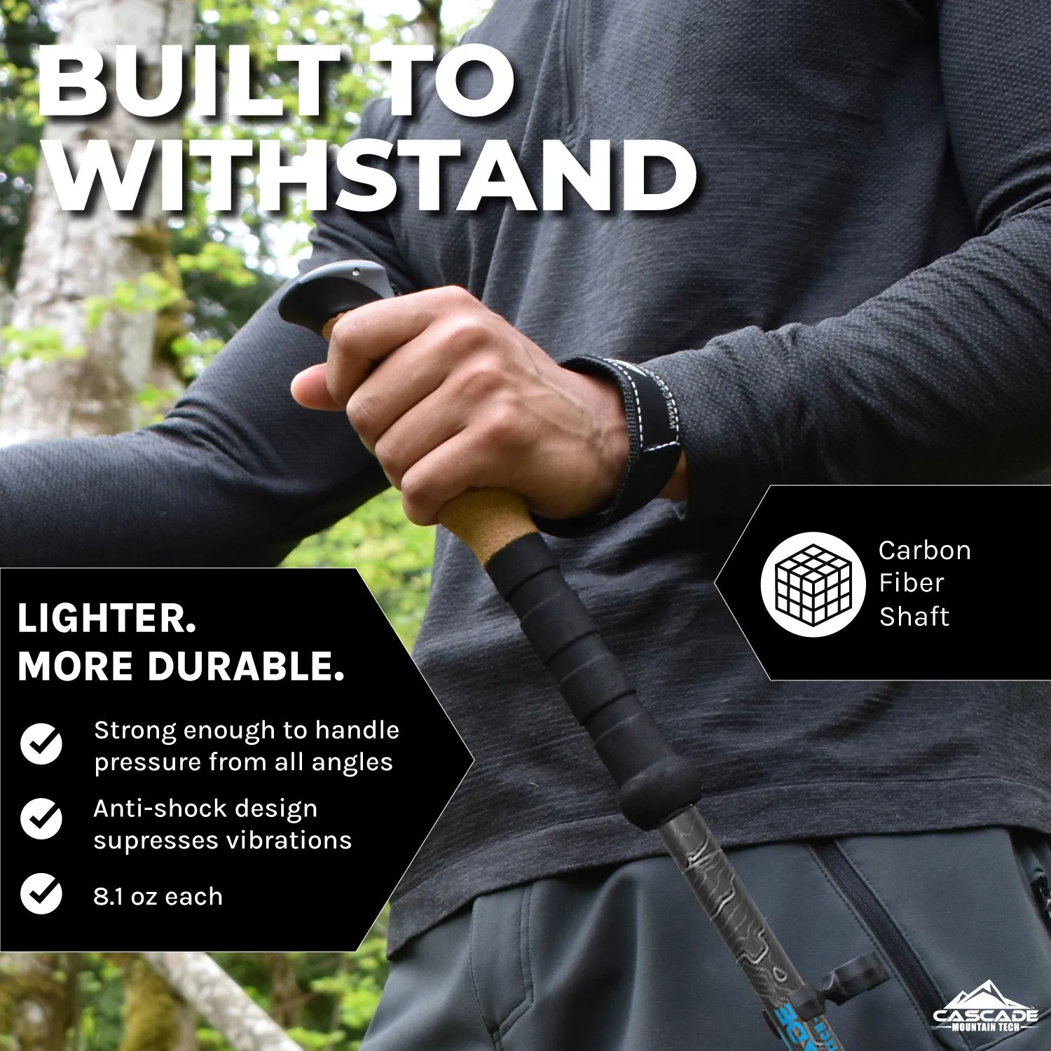 Carbon Fiber Quick Lock Trekking Poles (EVA Grip)