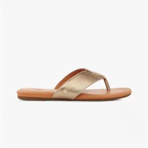 CAREY FLIP Ladies Flip Flops Gold Metallic