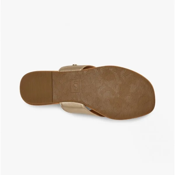 CAREY FLIP Ladies Flip Flops Gold Metallic