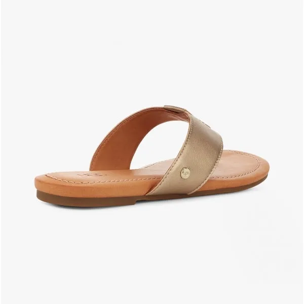 CAREY FLIP Ladies Flip Flops Gold Metallic