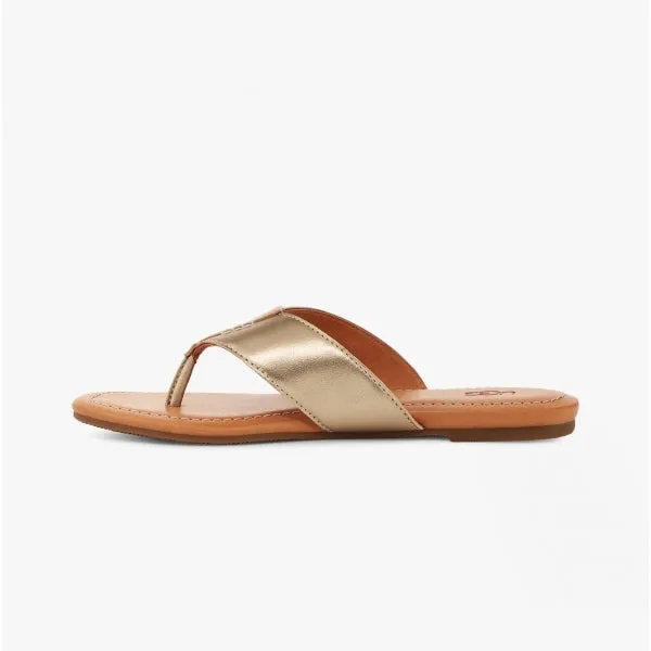 CAREY FLIP Ladies Flip Flops Gold Metallic