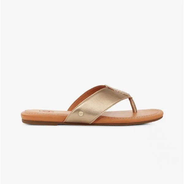 CAREY FLIP Ladies Flip Flops Gold Metallic