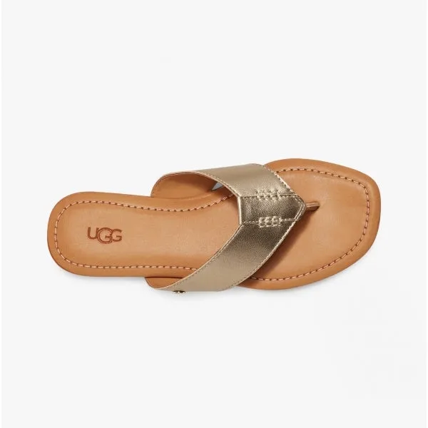 CAREY FLIP Ladies Flip Flops Gold Metallic