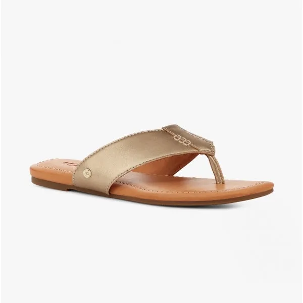 CAREY FLIP Ladies Flip Flops Gold Metallic