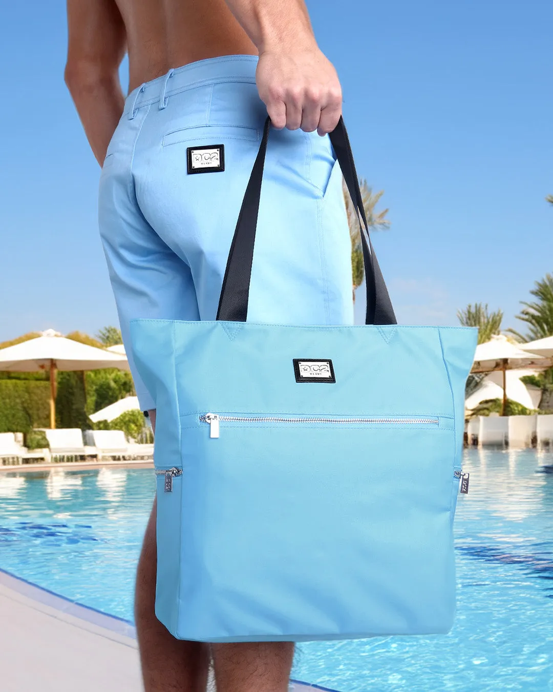 COASTAL BLUE - Poolside Tote Bag Foldable/Portable
