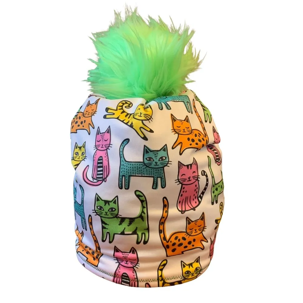 Colorful Cats Fleece Lined Hat