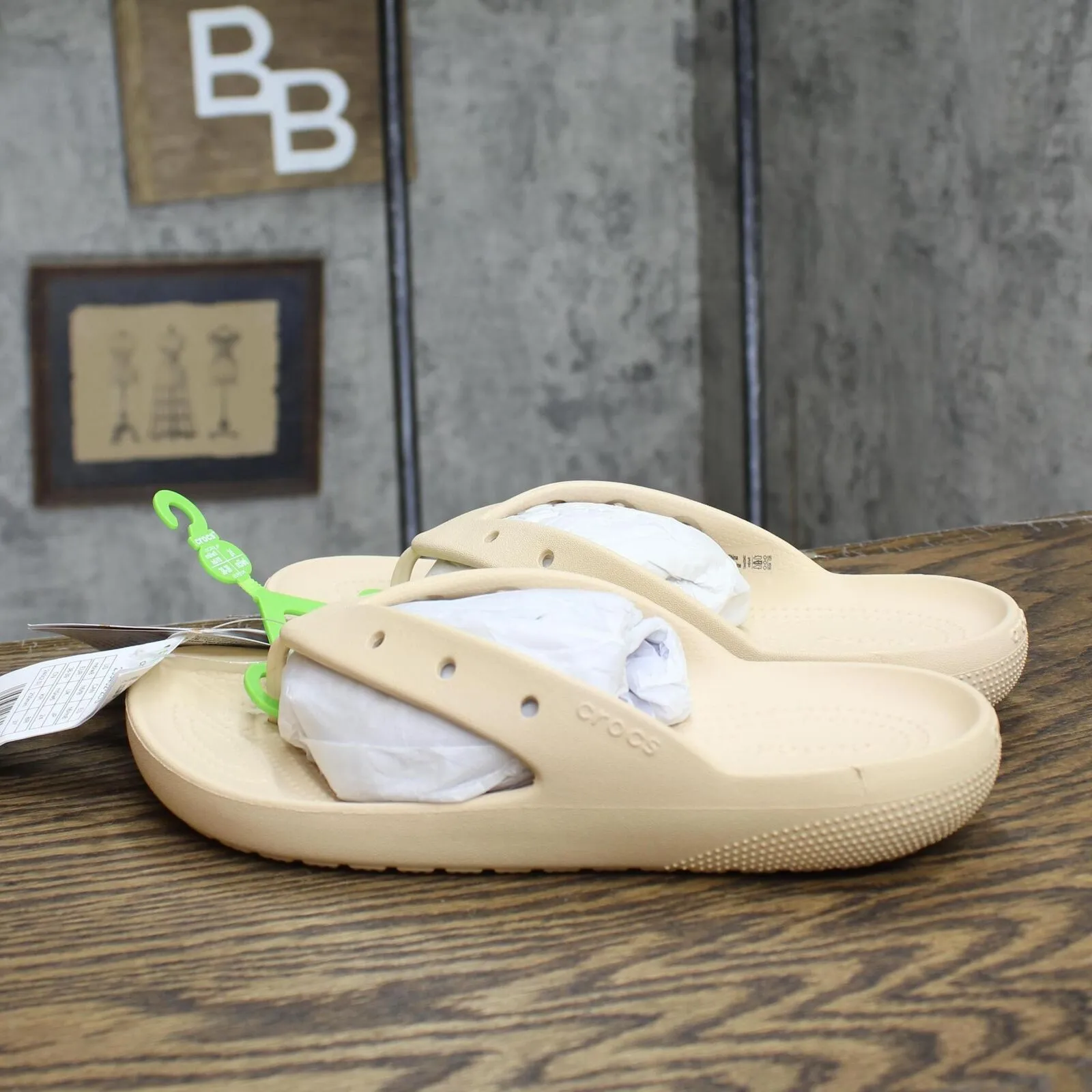Crocs Unisex Classic Thong Flip Flops 2.0 Shitake Brown 8 Women / 6 Men