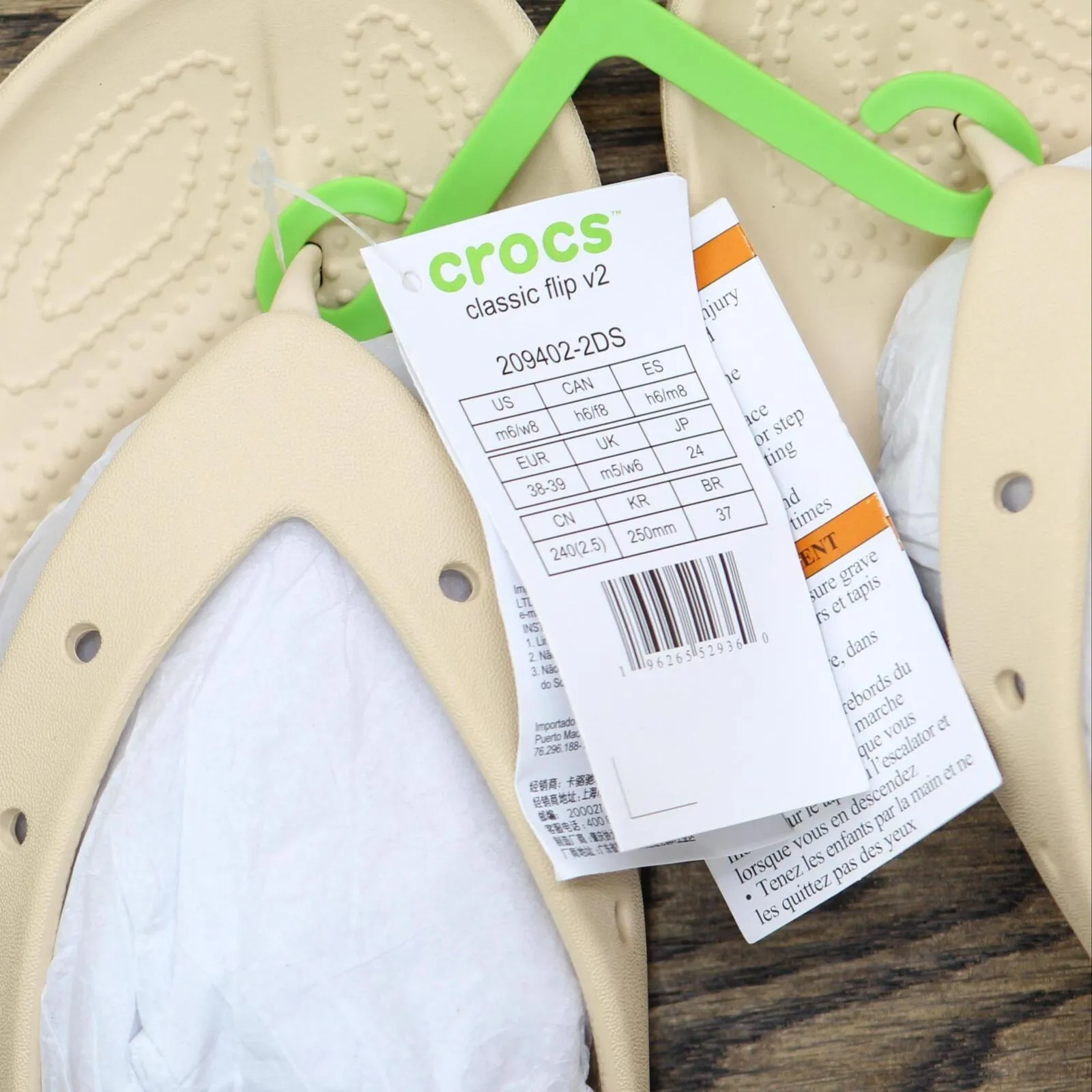 Crocs Unisex Classic Thong Flip Flops 2.0 Shitake Brown 8 Women / 6 Men