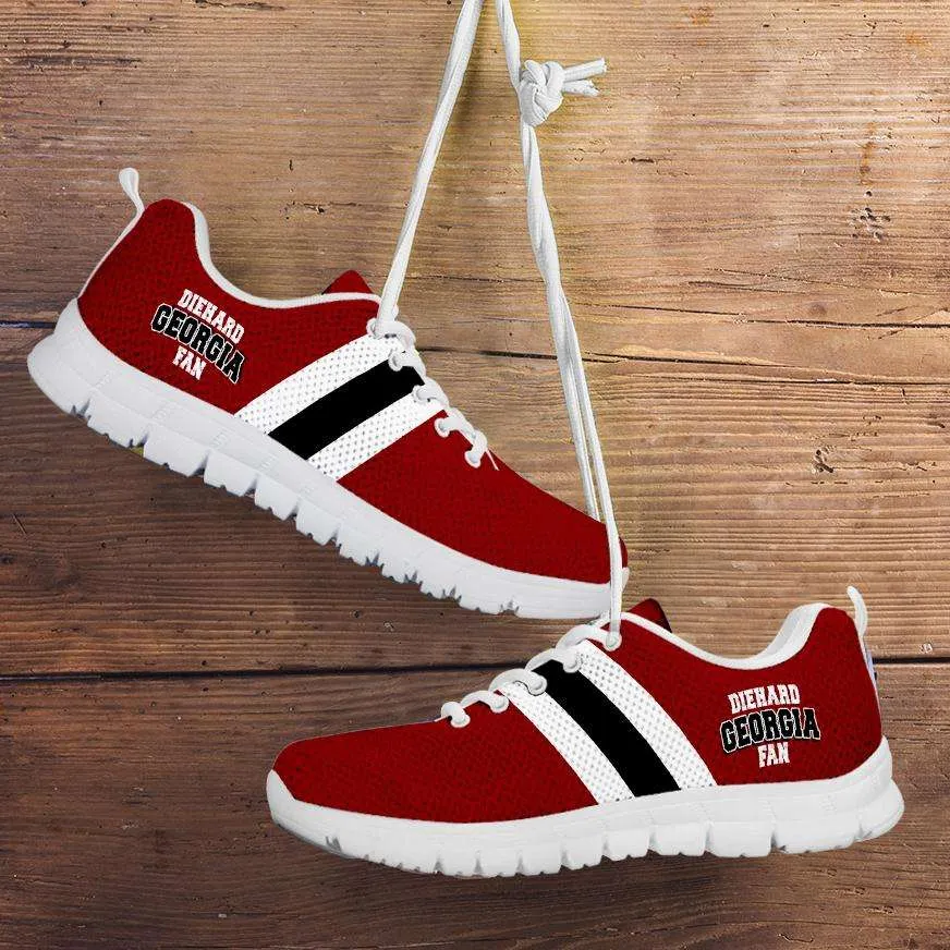 Diehard Georgia Fan Mesh Fabric Running Shoes