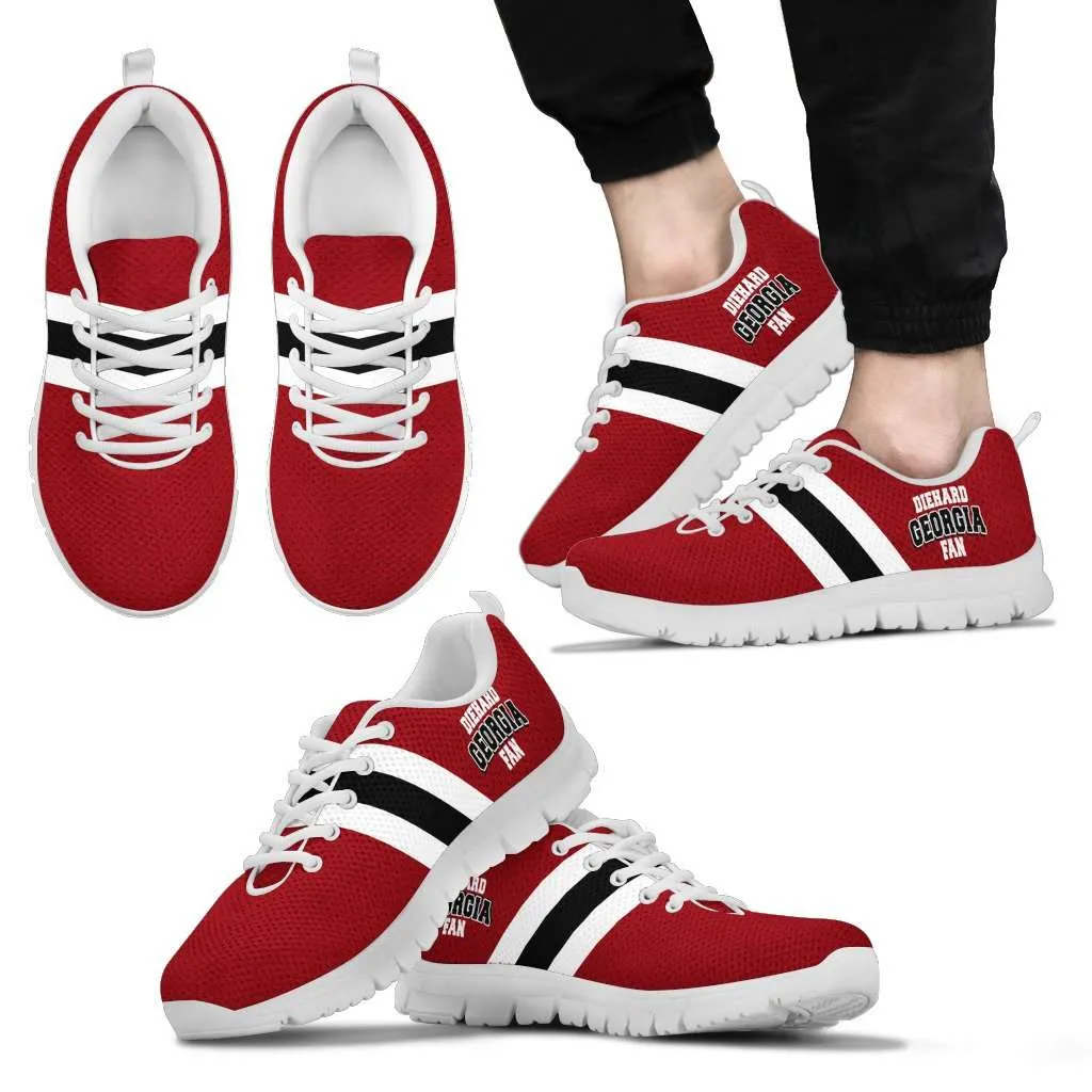 Diehard Georgia Fan Mesh Fabric Running Shoes