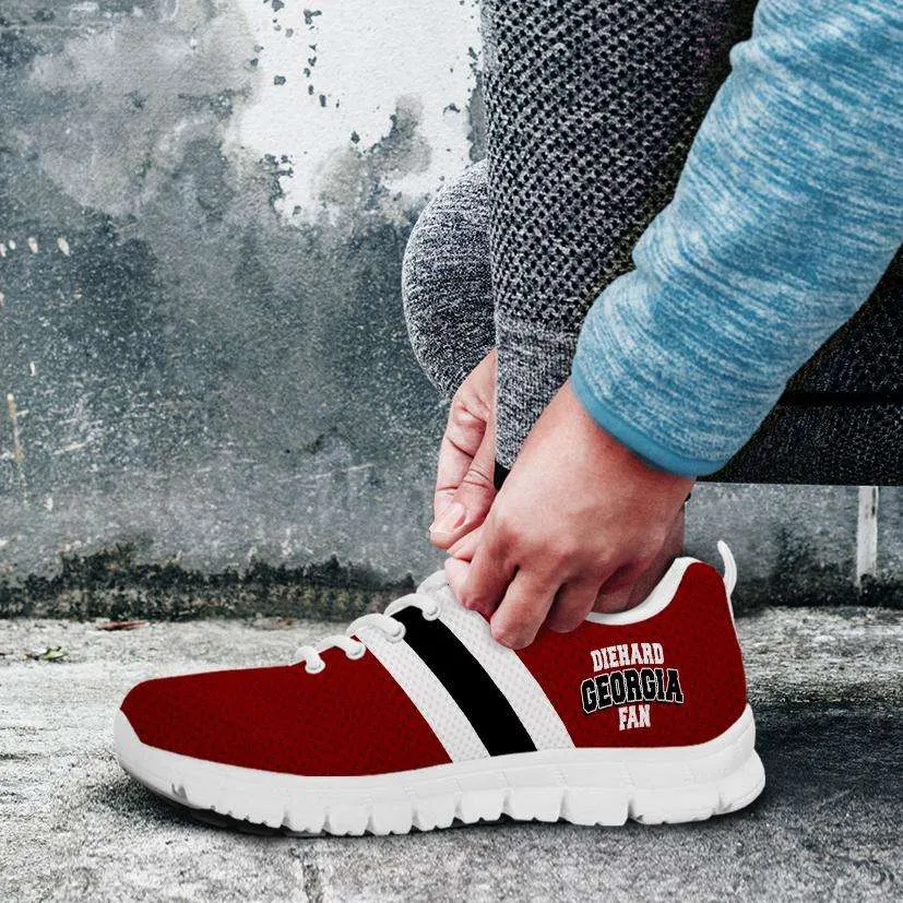 Diehard Georgia Fan Mesh Fabric Running Shoes