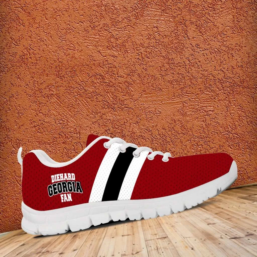 Diehard Georgia Fan Mesh Fabric Running Shoes