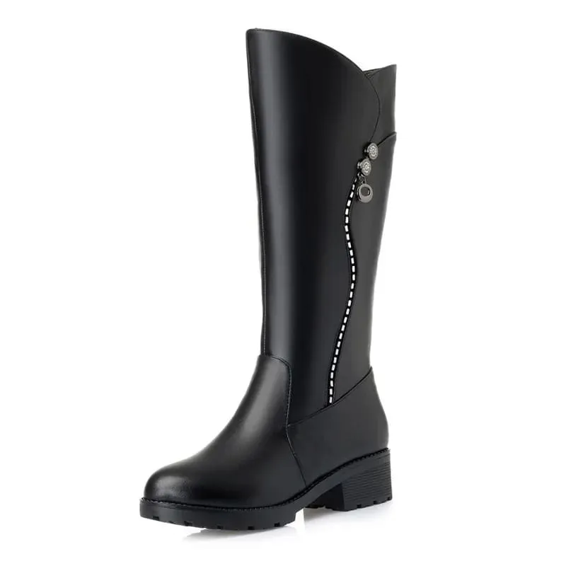 Genuine Leather Ladies Snow Boots