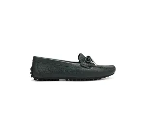 Green Moccasins With Bow Detail