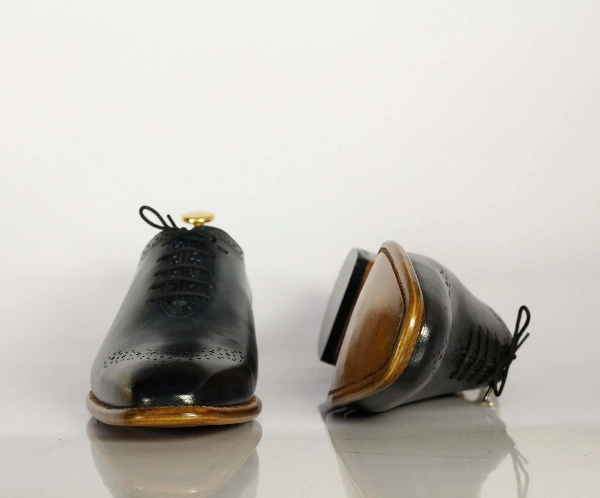 Handmade Men's Gray Brogue Leather Lace Up Shoes, Men Designer Dress Formal Luxury Shoes