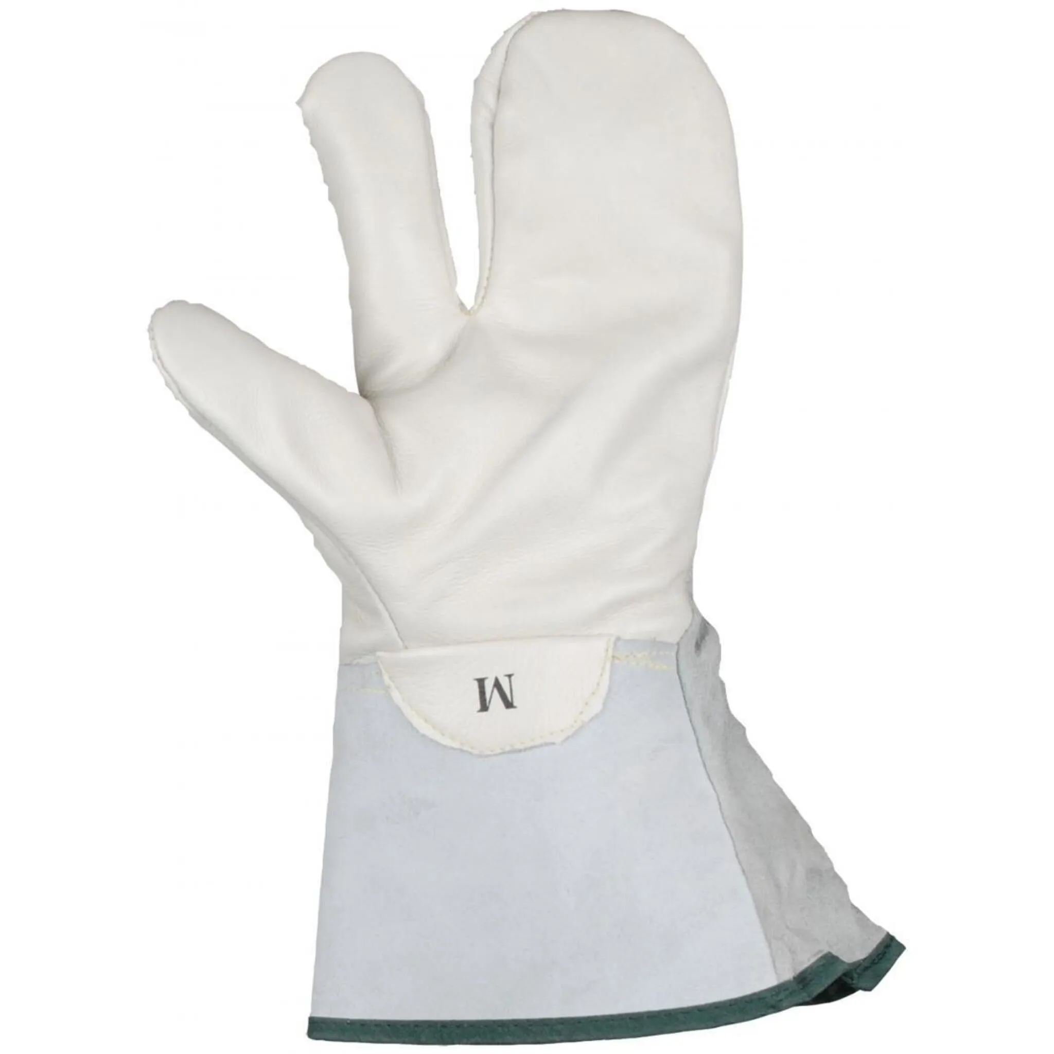 Horizon Fleece Lined One-Finger Linesman Mitts - Cowhide Leather, 3-Finger Dexterity, Reflective Cuff, Warm & Durable, Ideal for Winter Work