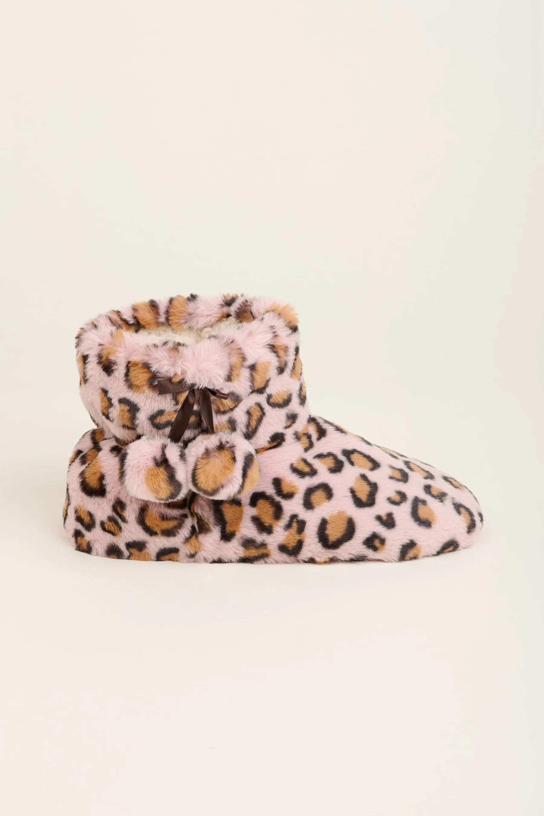 Leopard Bring Me Coffee Slipper Boots
