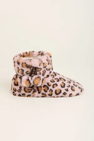 Leopard Bring Me Coffee Slipper Boots