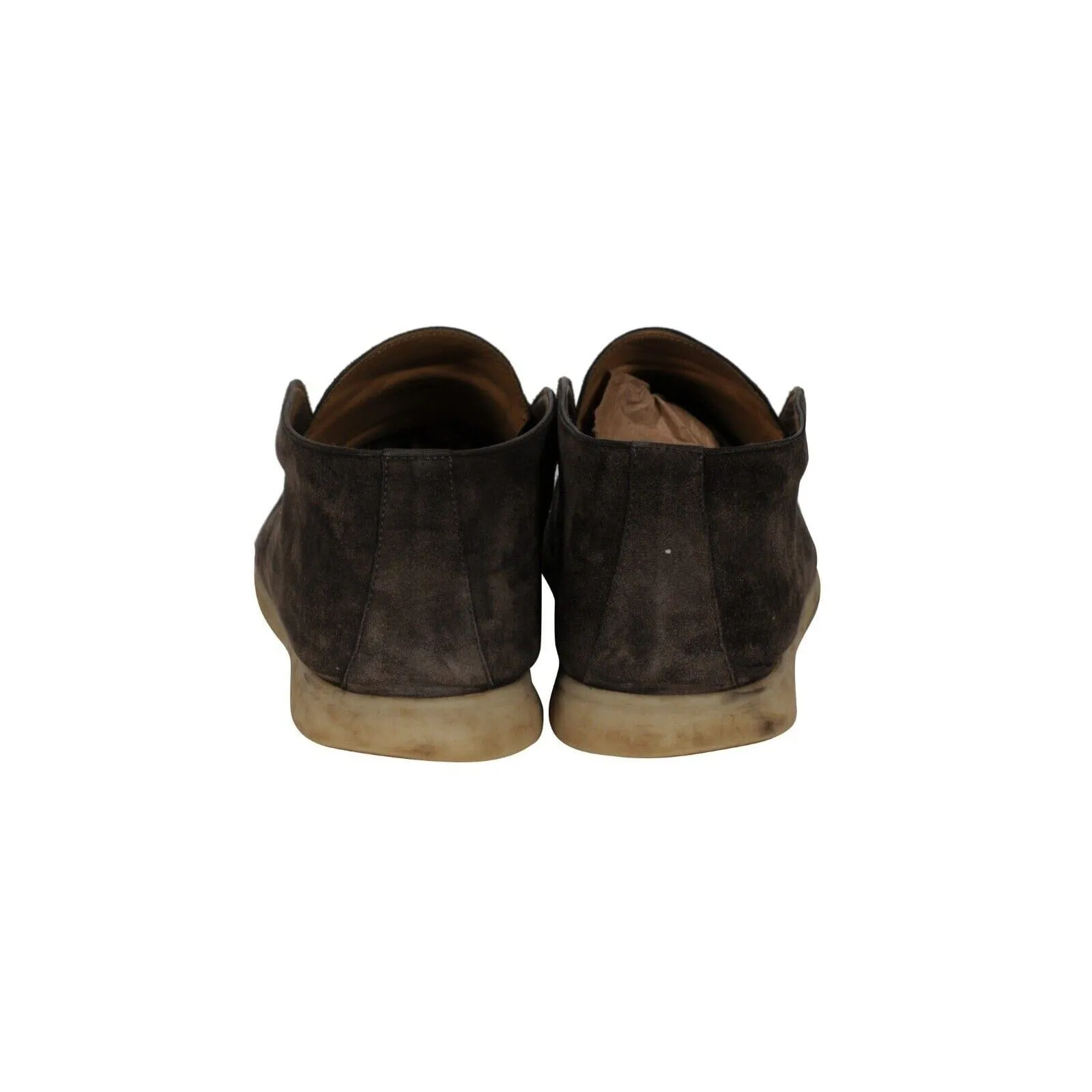 Loro Piana Open Walk Ankle Boots US 13 46 Brown Suede Slip On Chuckkas Loafer