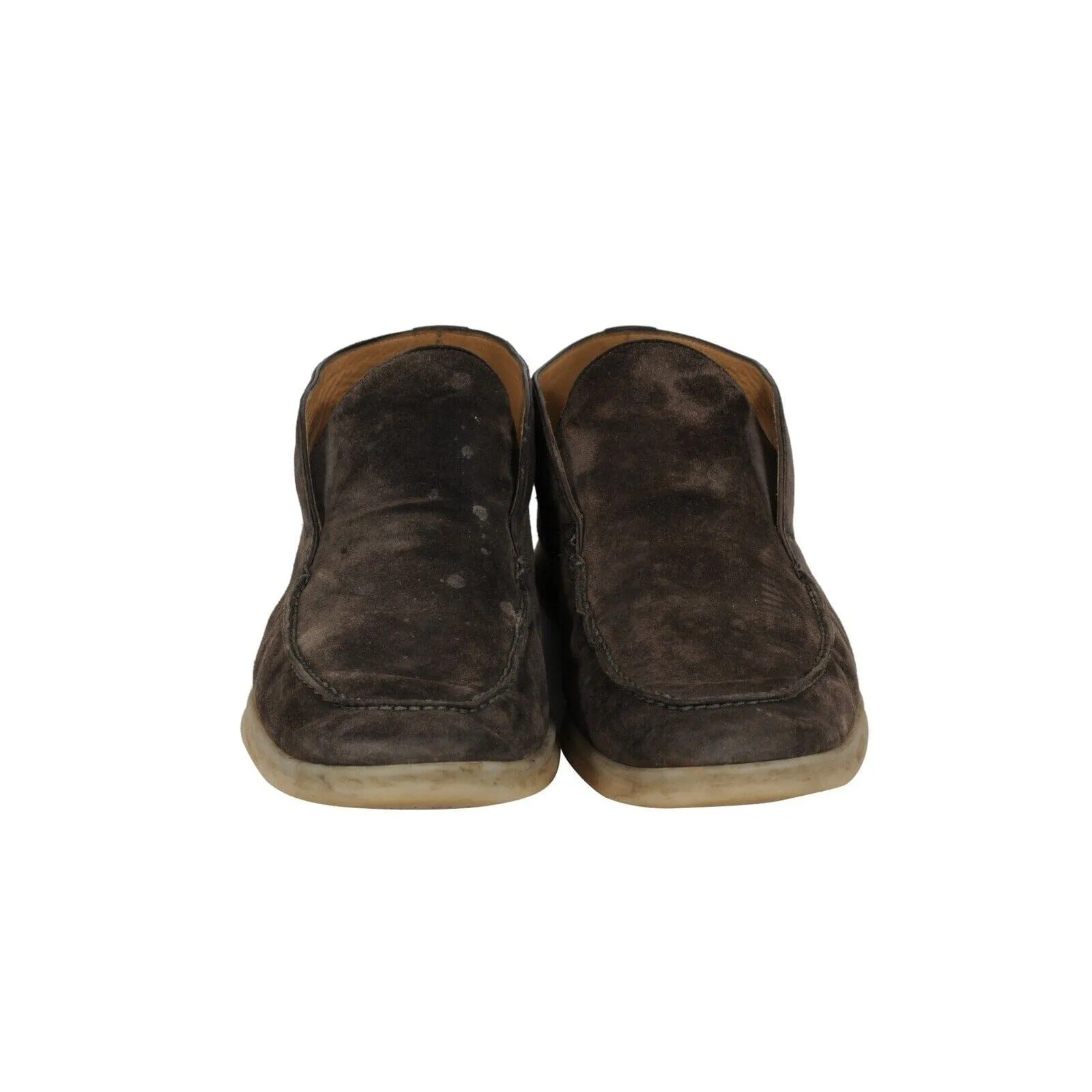 Loro Piana Open Walk Ankle Boots US 13 46 Brown Suede Slip On Chuckkas Loafer