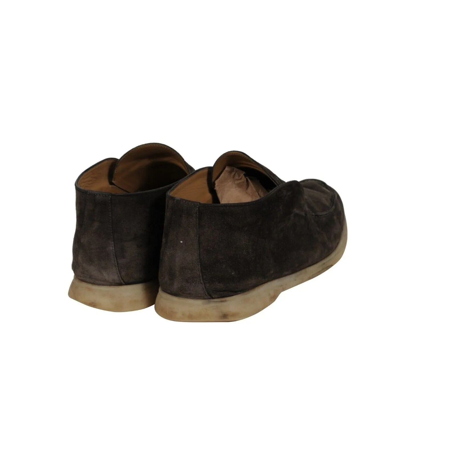Loro Piana Open Walk Ankle Boots US 13 46 Brown Suede Slip On Chuckkas Loafer