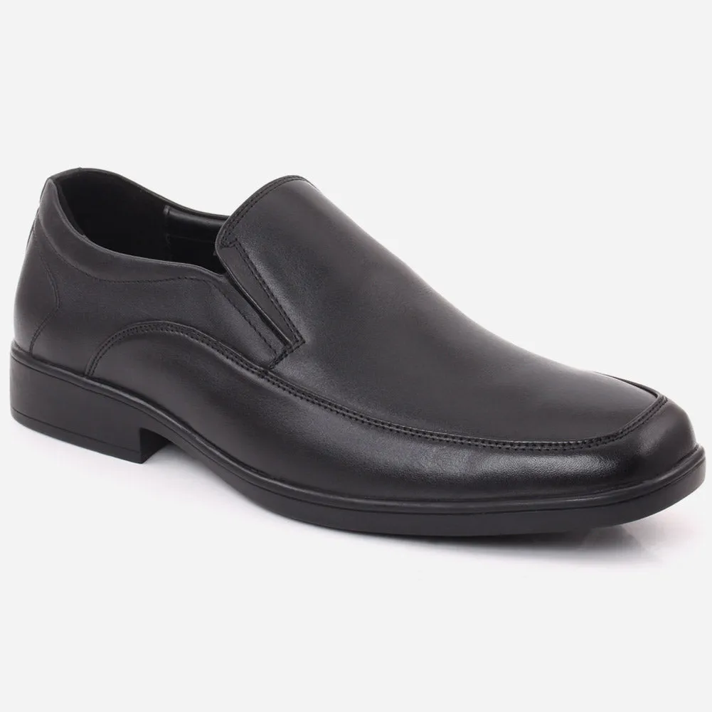 Men "LORENZO" Leather Slip On Moc Toe Stitched Detail Formal Shoes