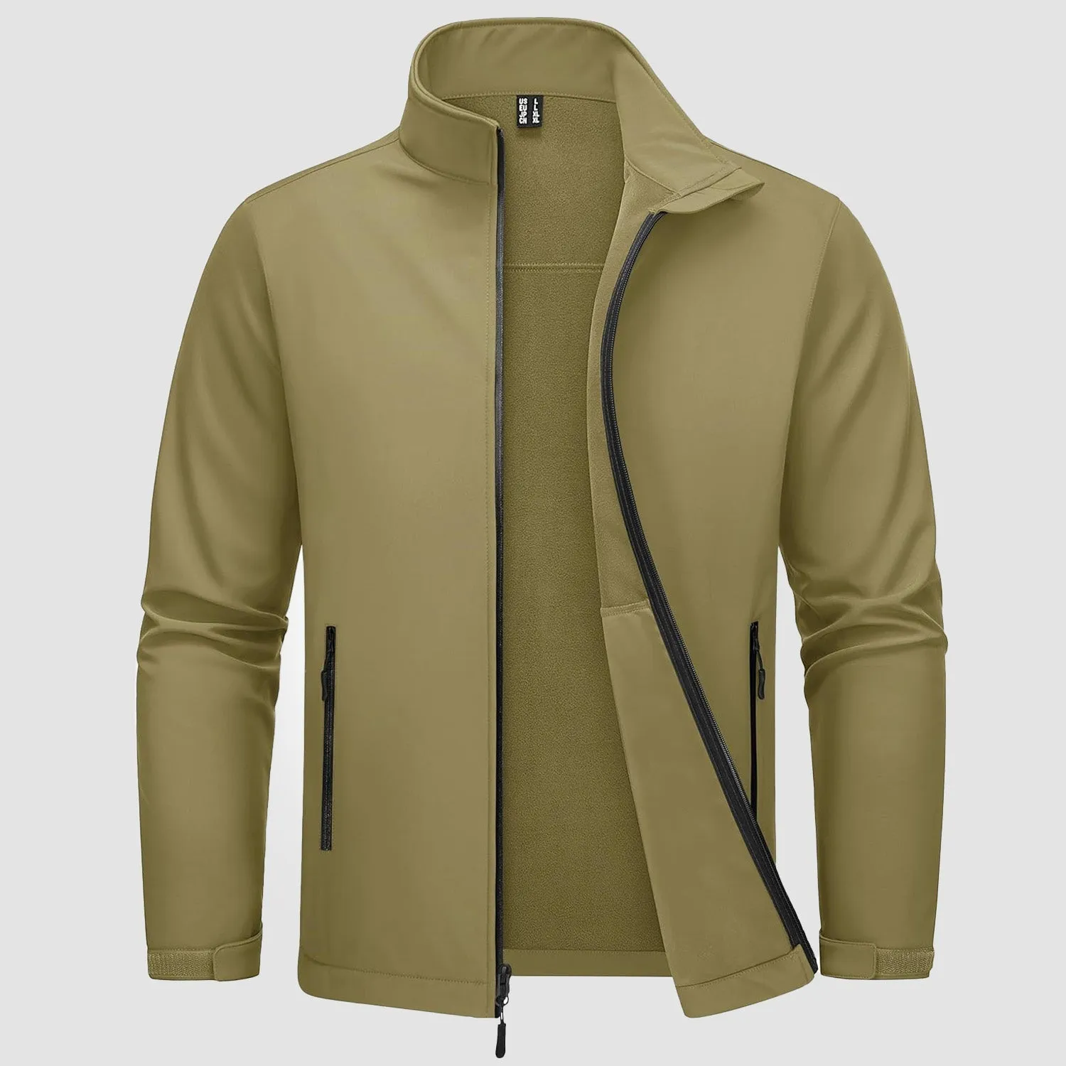 Men's Fleece Lined Softshell Jacket Waterproof Windbreaker Rain Jacket for Tactical Hiking