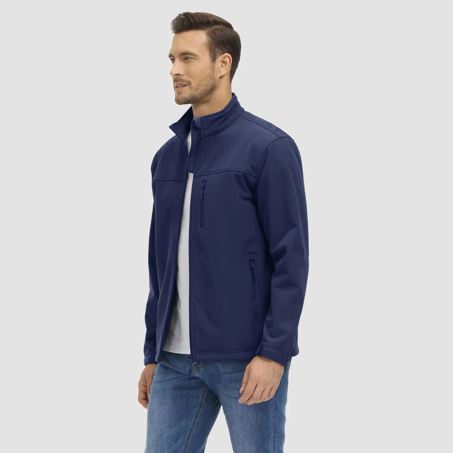 Men's Tactical Jacket Fleece Lined Soft Shell Winter Jacket Lightweight Water Resistant Coats Outwear