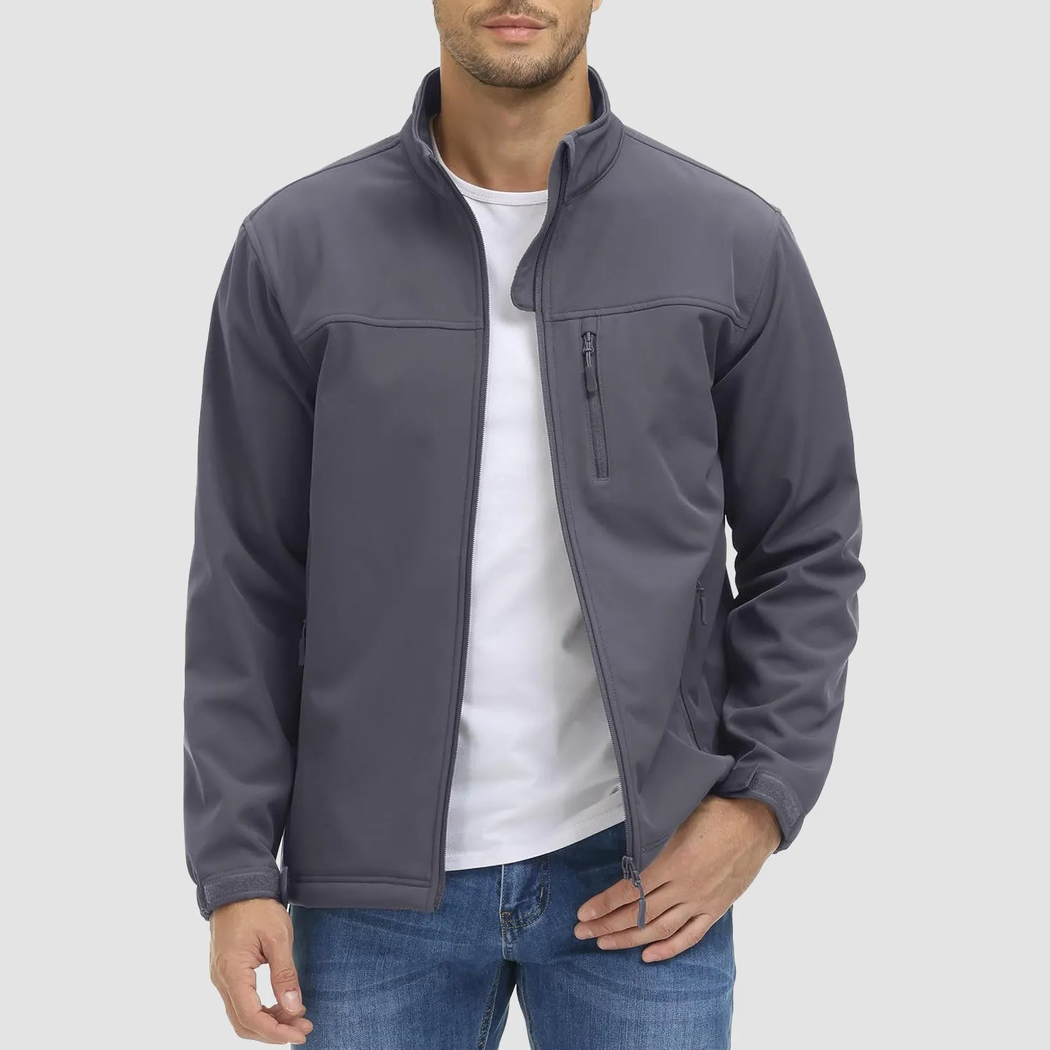 Men's Tactical Jacket Fleece Lined Soft Shell Winter Jacket Lightweight Water Resistant Coats Outwear