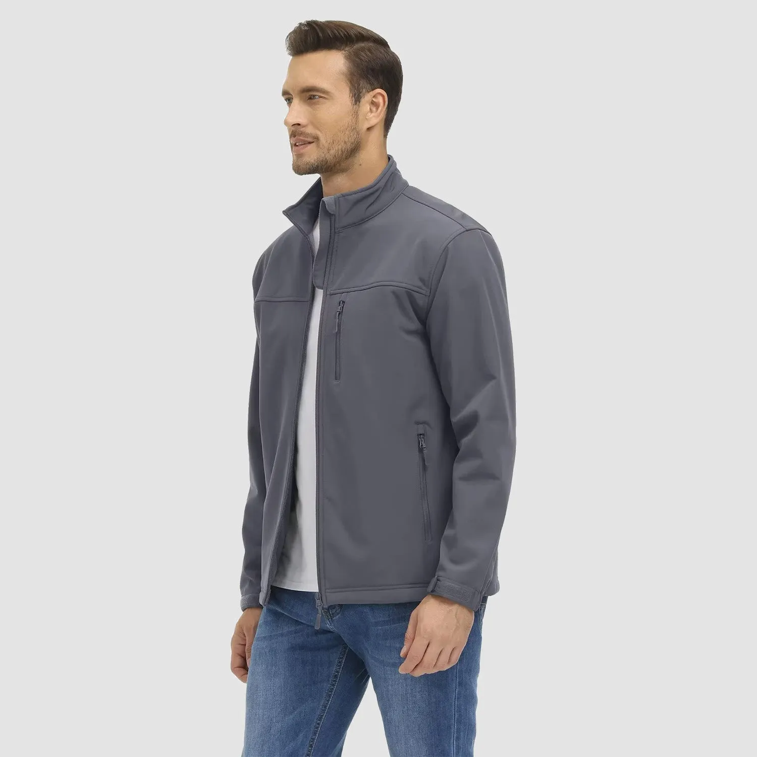 Men's Tactical Jacket Fleece Lined Soft Shell Winter Jacket Lightweight Water Resistant Coats Outwear