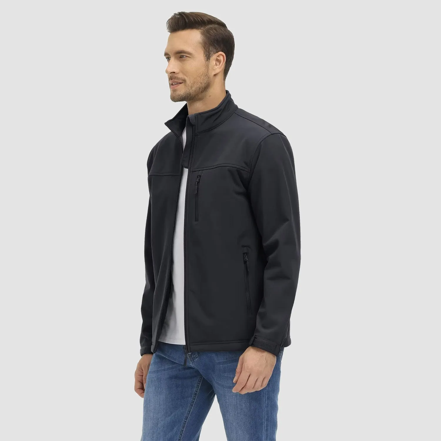 Men's Tactical Jacket Fleece Lined Soft Shell Winter Jacket Lightweight Water Resistant Coats Outwear