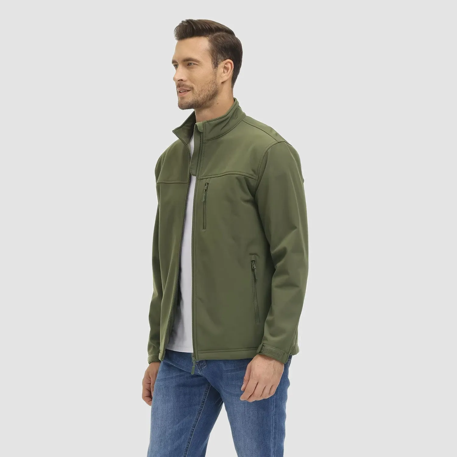 Men's Tactical Jacket Fleece Lined Soft Shell Winter Jacket Lightweight Water Resistant Coats Outwear