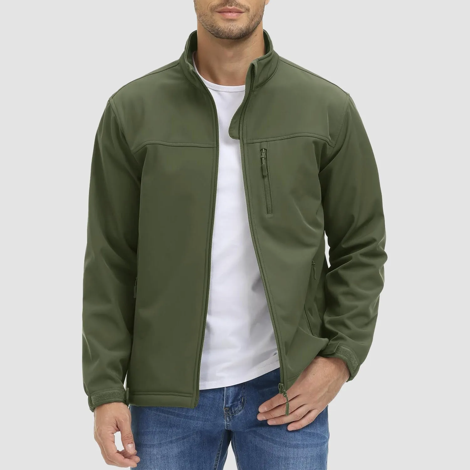 Men's Tactical Jacket Fleece Lined Soft Shell Winter Jacket Lightweight Water Resistant Coats Outwear