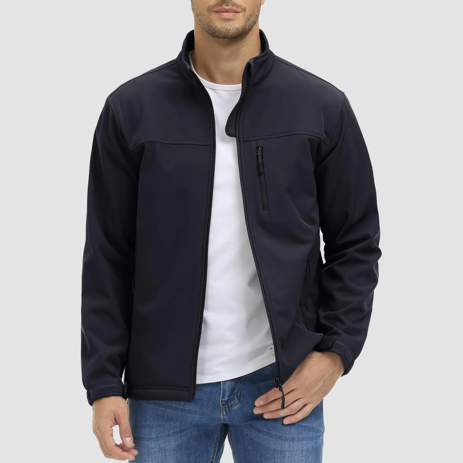 Men's Tactical Jacket Fleece Lined Soft Shell Winter Jacket Lightweight Water Resistant Coats Outwear