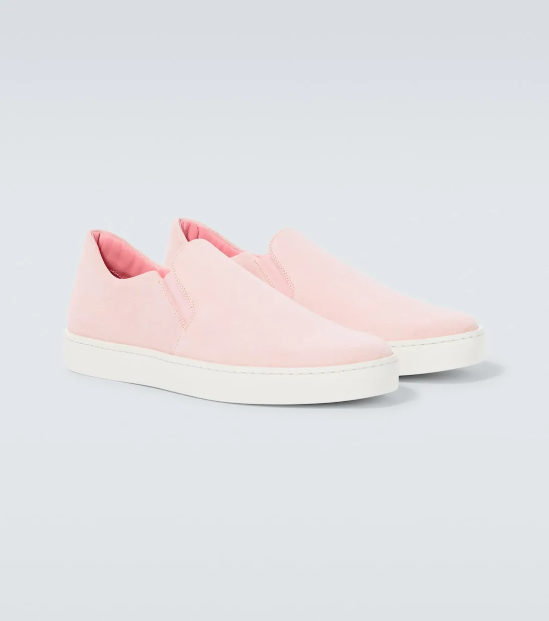 Nadores Manolo Blahnik suede slip-ons, pink