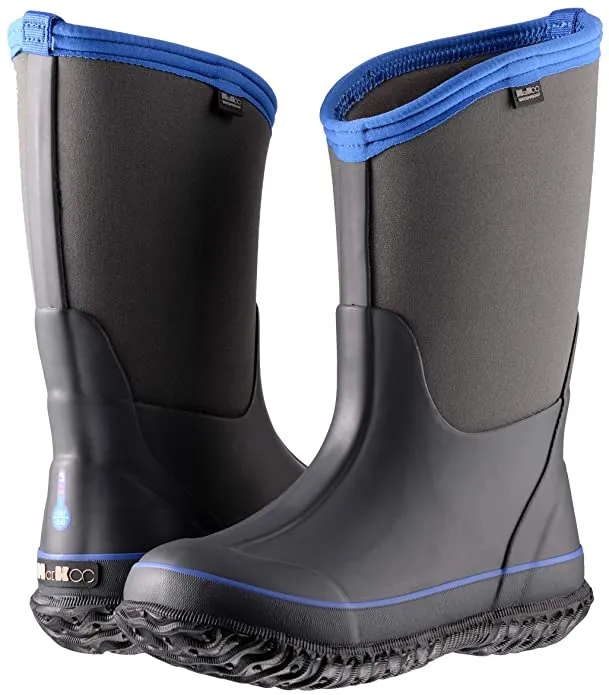 New in box! MCIKCC Kids' High Waterproof Rubber Rain and Snow Boot, Grey, Sz 2! Great for All Seasons!