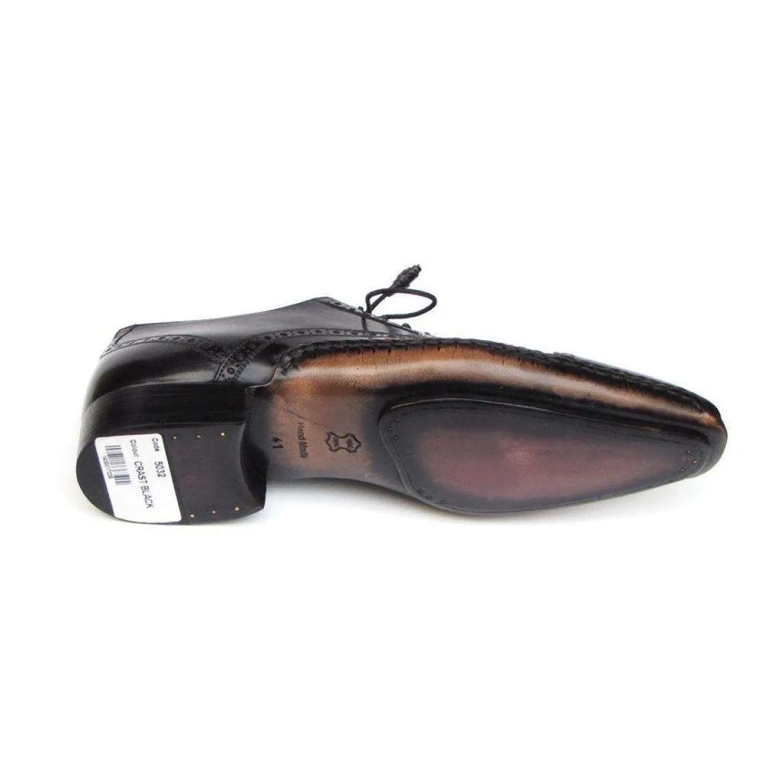 Paul Parkman Handmade Designer Shoes Men's Handmade Designer Shoes Captoe Black Oxfords (PM5225)