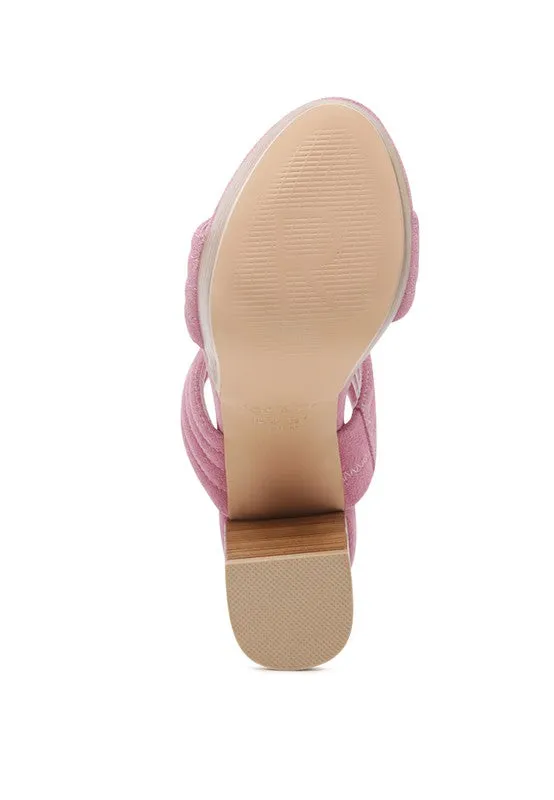 RAG&CO MILLE FEUX SUEDE SLIP-ON BLOCK HEELEDSANDAL - online exclusive