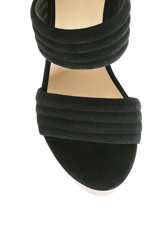RAG&CO MILLE FEUX SUEDE SLIP-ON BLOCK HEELEDSANDAL - online exclusive