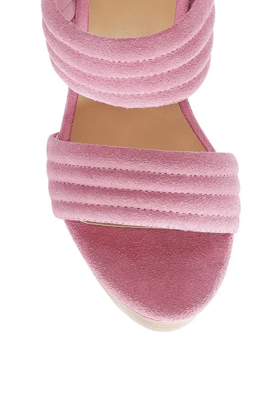 RAG&CO MILLE FEUX SUEDE SLIP-ON BLOCK HEELEDSANDAL - online exclusive